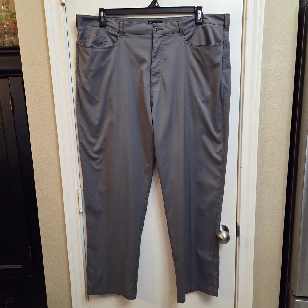 PGA Tour Mens Grey Stretch Golf Pants 5-Pocket Flat Front 40x30